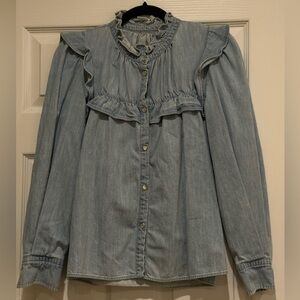 Isabel Marant Denim Button-Up Shirt – Size 34 – 100% Cotton